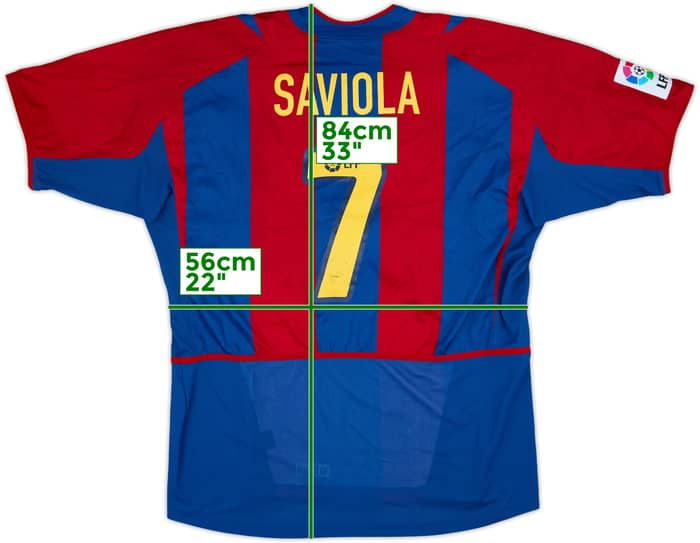 2002-03 Barcelona Player Issue Home Shirt Saviola #7 - 8/10 - (XL)