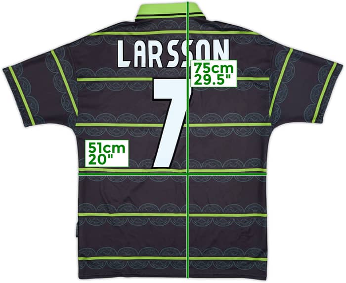 1999-00 Celtic Away Shirt Larsson #7 - 8/10 - (M)