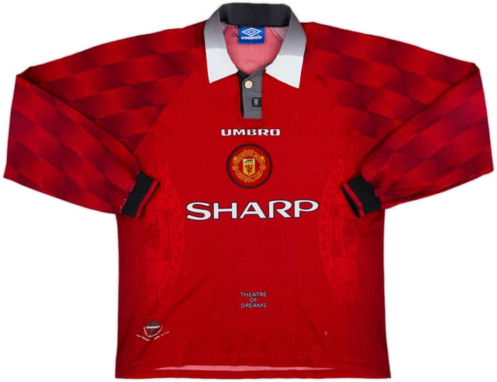 1996-98 Manchester United Home L/S Shirt Giggs #11 - 6/10 - (L)
