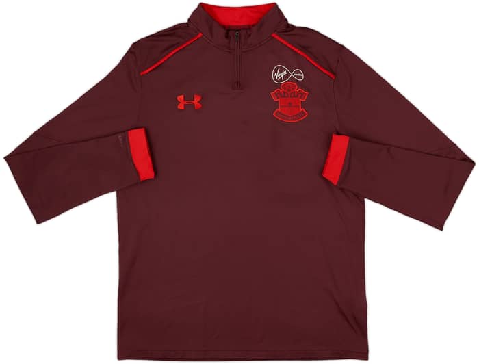 2017-18 Southampton Under Armour Staff Issue 1/4 Zip Drill Top 'MH' - 9/10 - (L)
