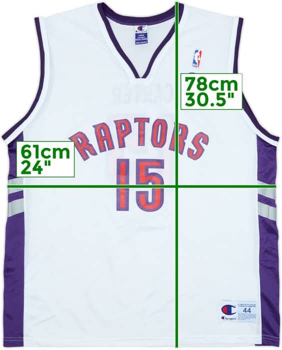1999-02 Toronto Raptors Carter #15 Champion Home Jersey - 9/10 - (L)