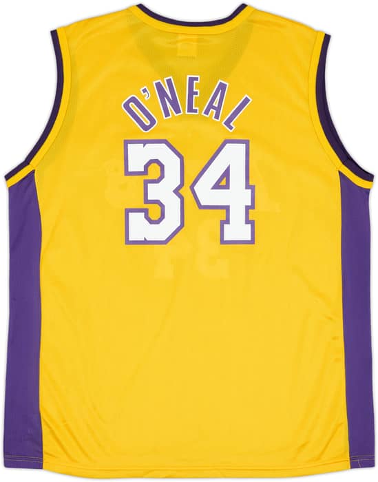 1999-02 LA Lakers O'Neal #34 Champion Home Jersey - 8/10 - (M)