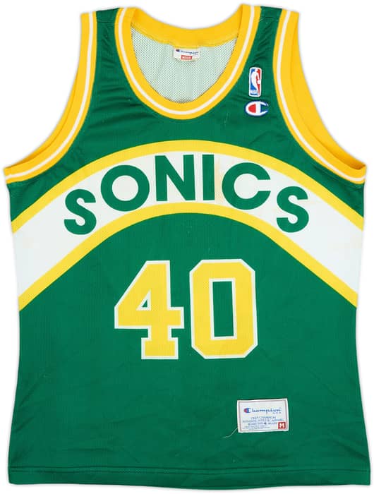 1991-95 Seattle SuperSonics Kemp #40 Champion Away Jersey - 6/10 - (M)