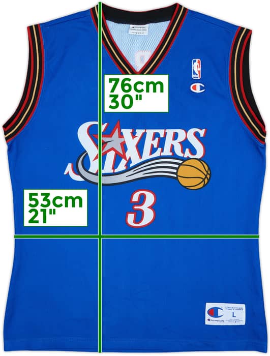 1999-00 Philadelphia 76ers Iverson #3 Champion Alternate Jersey - 9/10 - (L)