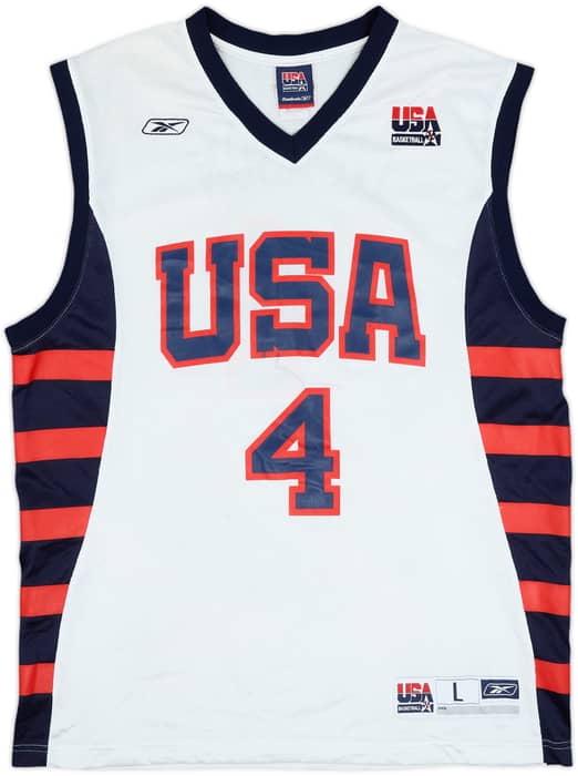 2004 USA Iverson #4 Reebok Home Jersey - 6/10 - (L)
