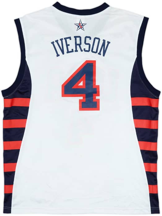 2004 USA Iverson #4 Reebok Home Jersey - 6/10 - (L)