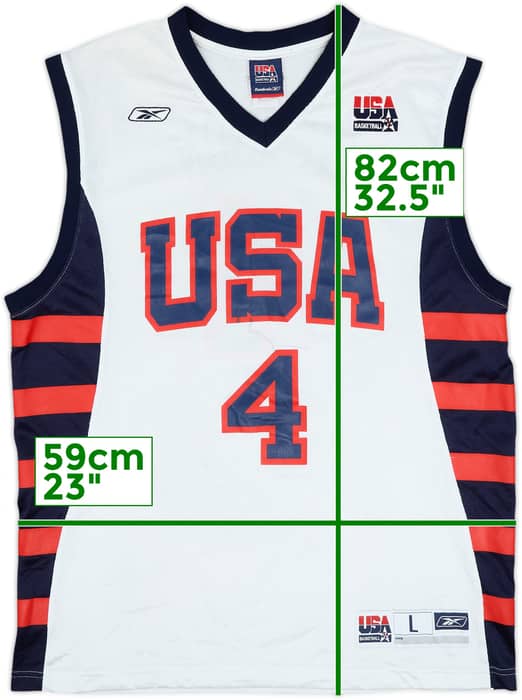 2004 USA Iverson #4 Reebok Home Jersey - 6/10 - (L)