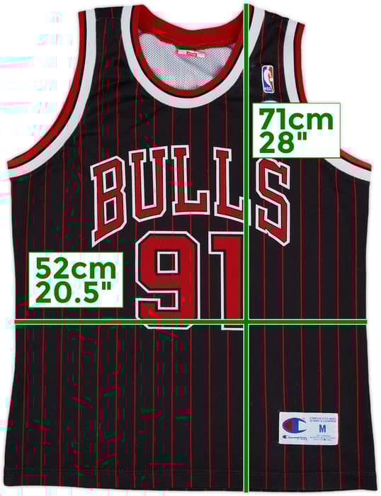 1995-97 Chicago Bulls Rodman #91 Champion Alternate Jersey - 7/10 - (M)