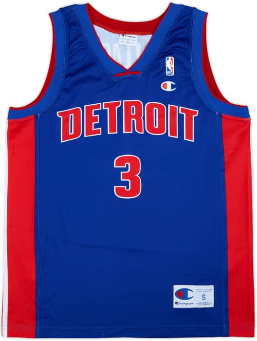 2001-06 Detroit Pistons Wallace #3 Champion Away Jersey - 9/10 - (S)