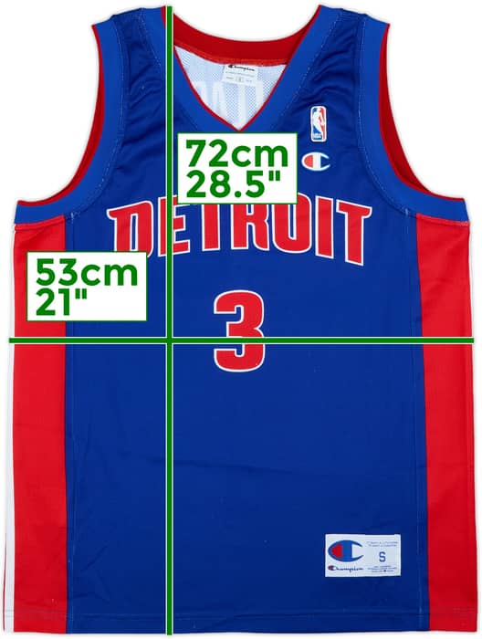 2001-06 Detroit Pistons Wallace #3 Champion Away Jersey - 9/10 - (S)