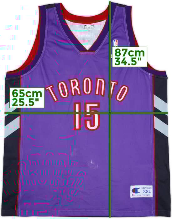 1999-03 Toronto Raptors Carter #15 Champion Away Jersey - 7/10 - (XXL)