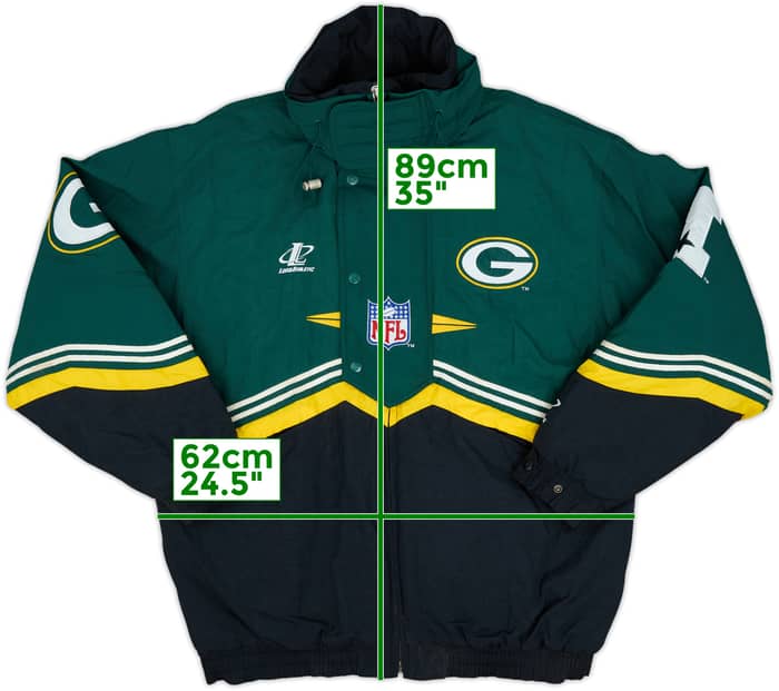 1990s Green Bay Packers Logo Athletic Rain Coat - 6/10 - (L)