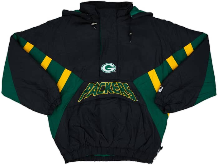 1990s Green Bay Packers Starter 1/2 Zip Rain Coat - 8/10 - (XL)