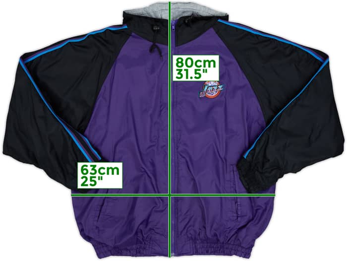 1996-00 Utah Jazz Spotlight Hooded Rain Coat - 8/10 - (XL)