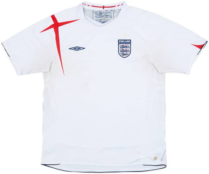 2005-07 England Home Shirt - 4/10 - (XL)