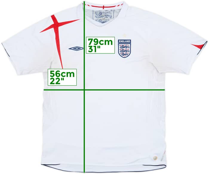 2005-07 England Home Shirt - 4/10 - (XL)
