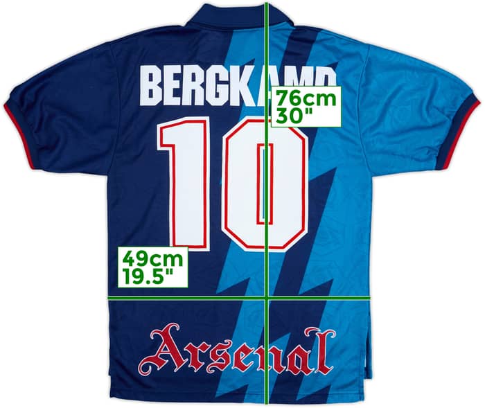 1995-96 Arsenal Away Shirt Bergkamp #10 - 8/10 - (S)