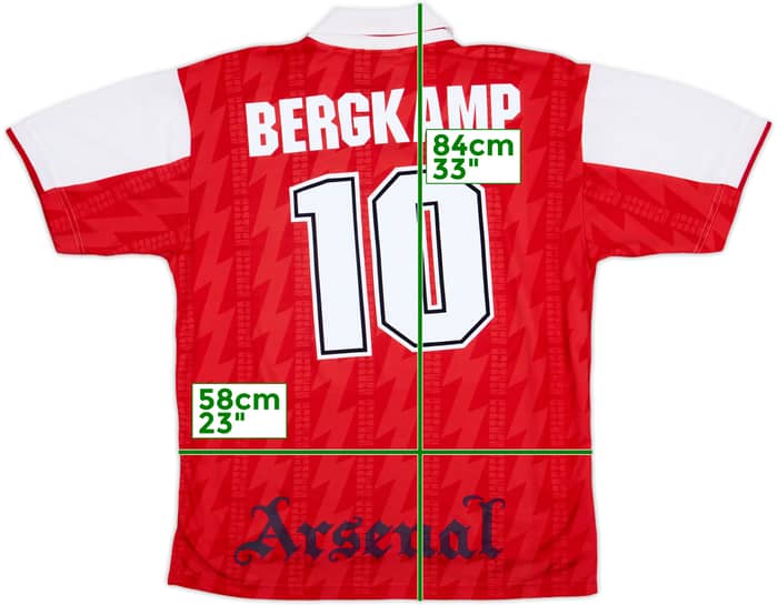 1994-96 Arsenal Home Shirt Bergkamp #10 - 6/10 - (XXL)