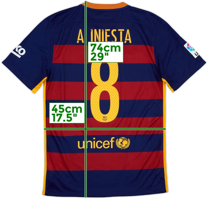 2015-16 Barcelona Home Shirt A.Iniesta #8 - 5/10 - (S)