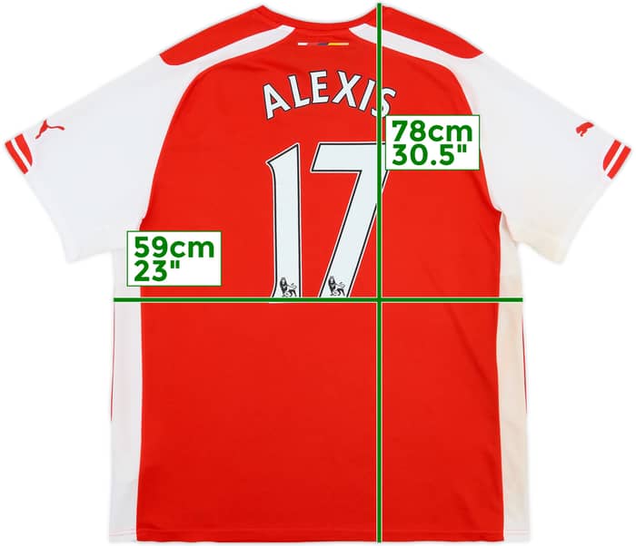 2014-15 Arsenal Home Shirt Alexis #17 - 5/10 - (XL)