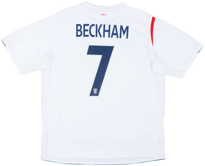 2005-07 England Home Shirt Beckham #7 - 7/10 - (XXL)