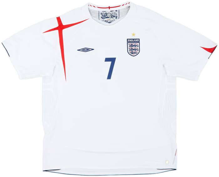 2005-07 England Home Shirt Beckham #7 - 7/10 - (XXL)
