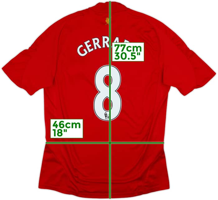 2008-10 Liverpool Home Shirt Gerrard #8 - 8/10 - (M)