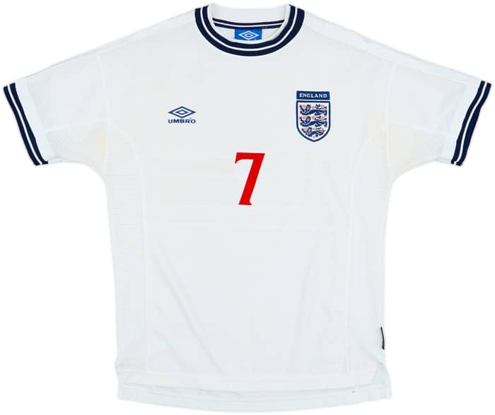 1999-01 England Home Shirt Beckham #7 - 5/10 - (L)