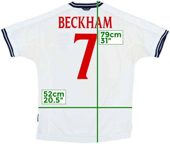 1999-01 England Home Shirt Beckham #7 - 5/10 - (L)