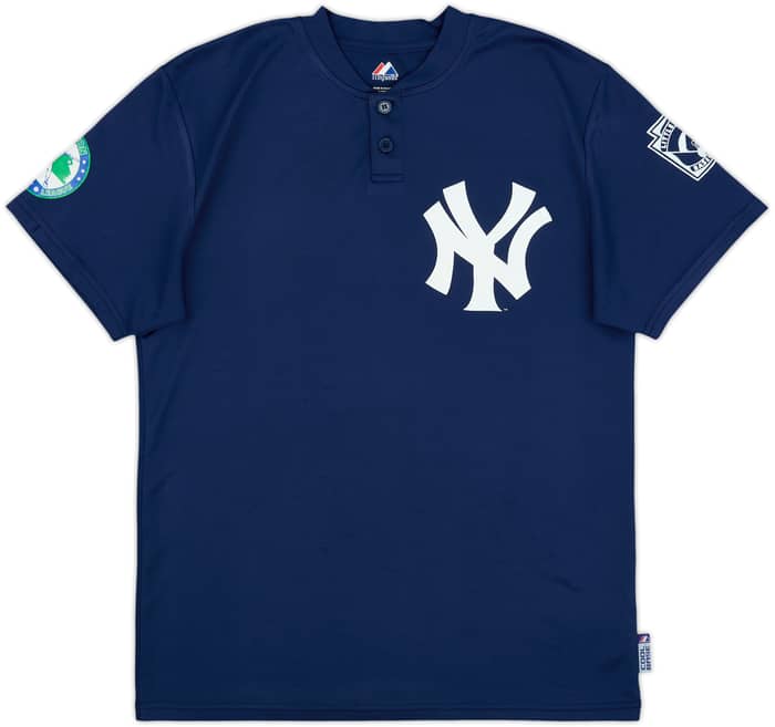 2010 New York Yankees Little League #5 Majestic Training Tee - 7/10 - (XL.Boys)