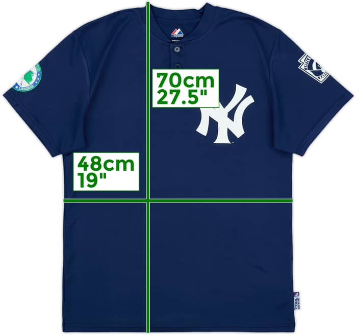 2010 New York Yankees Little League #5 Majestic Training Tee - 7/10 - (XL.Boys)