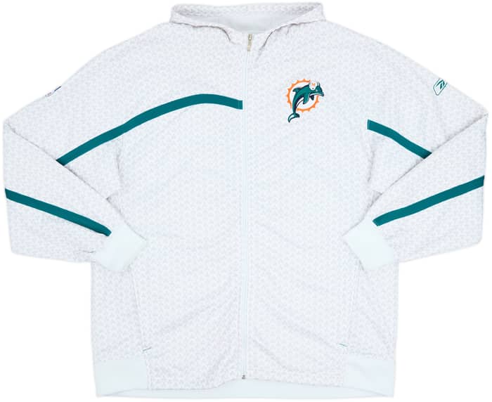 2007 Miami Dolphins Reebok Full Zip Hooded Sweat Top - 9/10 - (XXL)
