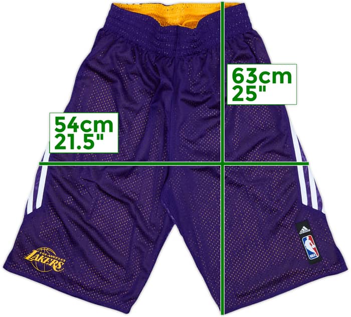 2013-14 LA Lakers adidas Reversible Training Shorts (S)