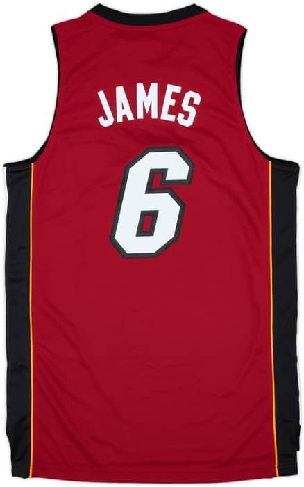 2010-14 Miami Heat James #6 adidas Swingman Alternate Jersey (M)