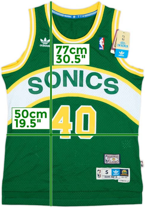 1989-90 Seattle SuperSonics Kemp #40 adidas Hardwood Classics Swingman Away Jersey (S)