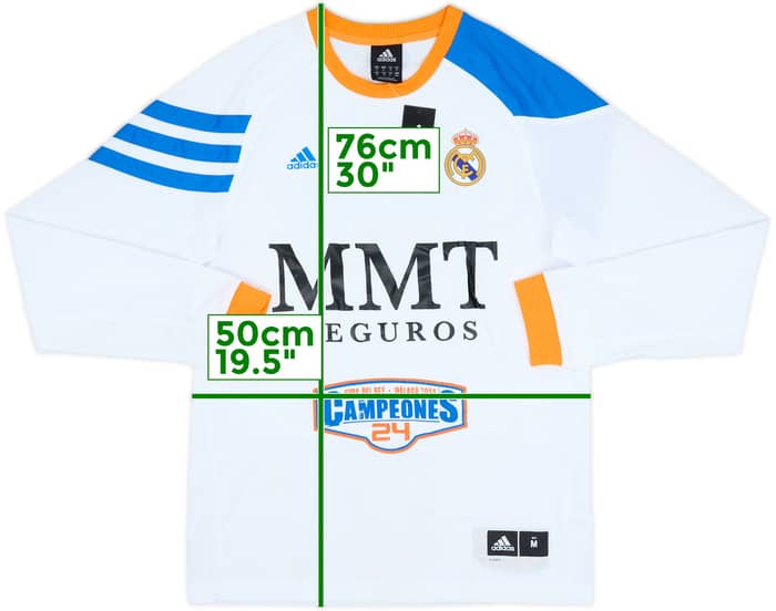 2014 Real Madrid Baloncesto Copa Del Rey Champions adidas L/S Training Tee (M)