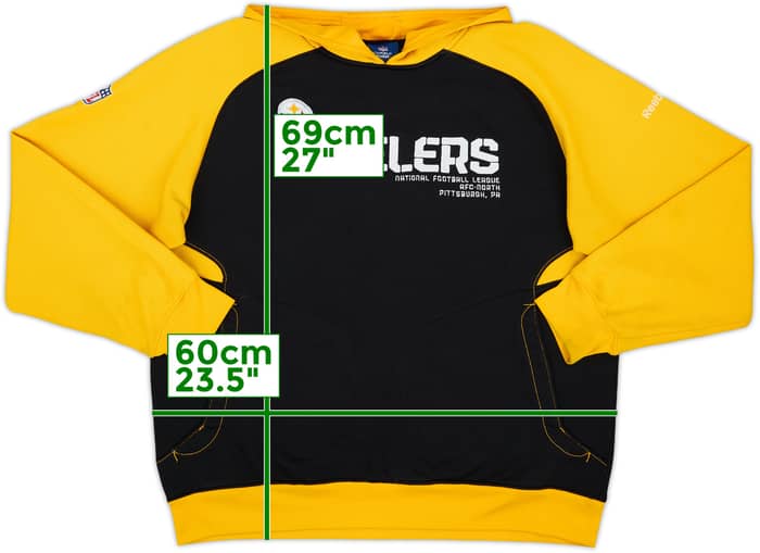 2008-11 Pittsburgh Steelers Reebok Hooded Sweat Top - 5/10 - (L)