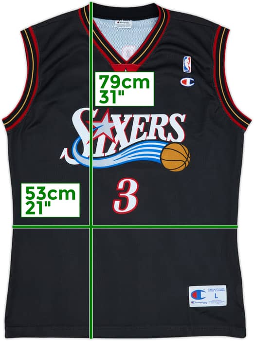 2000-06 Philadelphia 76ers Iverson #3 Champion Away Jersey - 9/10 - (L)