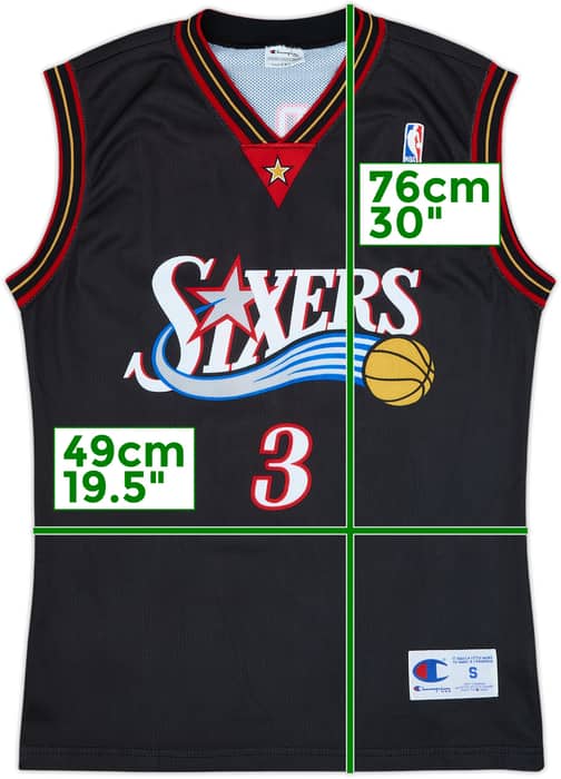 2000-06 Philadelphia 76ers Iverson #3 Champion Away Jersey - 9/10 - (S)