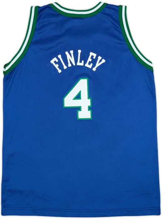 1996-01 Dallas Mavericks Finley #4 Champion Away Jersey - 9/10 - (XL.Boys)