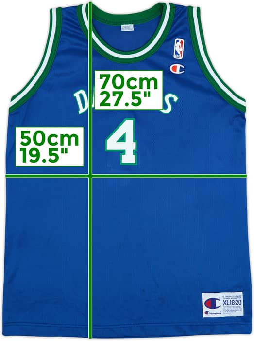 1996-01 Dallas Mavericks Finley #4 Champion Away Jersey - 9/10 - (XL.Boys)