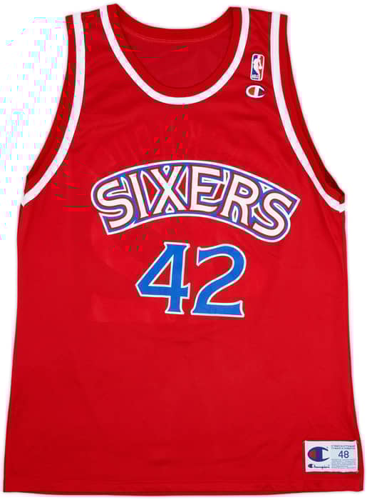 1995-97 Philadelphia 76ers Stackhouse #42 Champion Away Jersey - 9/10 - (XL)