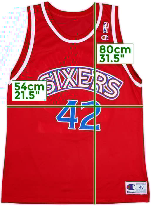 1995-97 Philadelphia 76ers Stackhouse #42 Champion Away Jersey - 9/10 - (XL)
