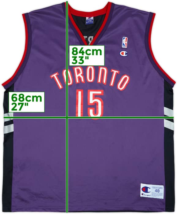 1999-02 Toronto Raptors Carter #15 Champion Away Jersey - 8/10 - (XL)