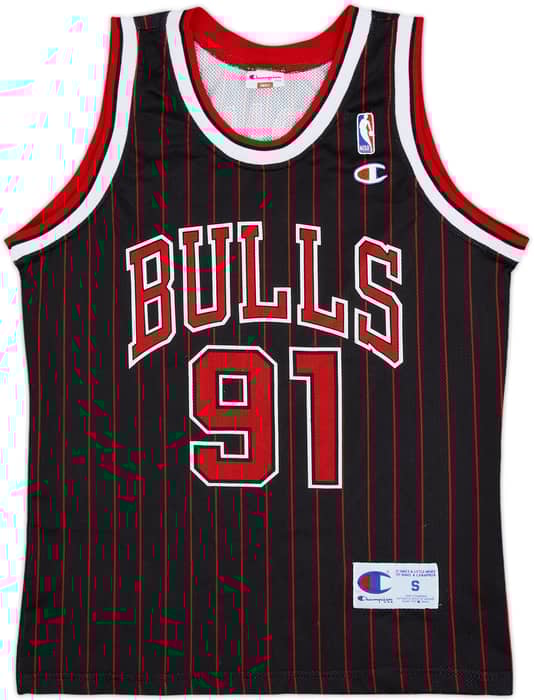 1995-97 Chicago Bulls Rodman #91 Champion Alternate Jersey - 9/10 - (S)
