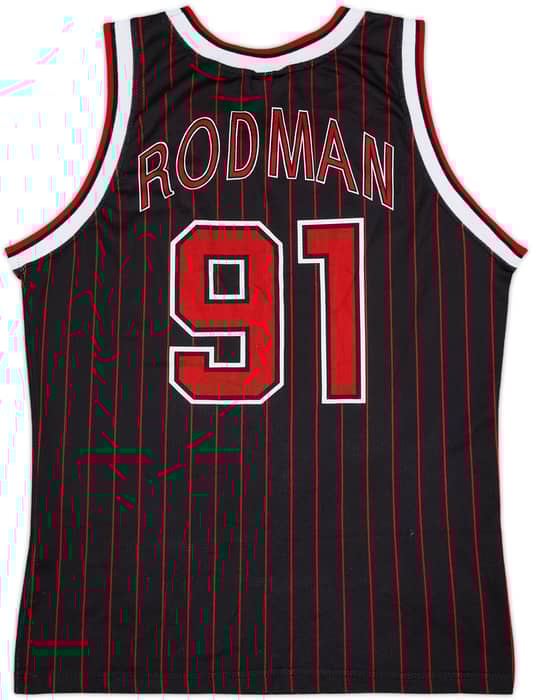 1995-97 Chicago Bulls Rodman #91 Champion Alternate Jersey - 9/10 - (S)
