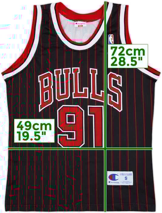 1995-97 Chicago Bulls Rodman #91 Champion Alternate Jersey - 9/10 - (S)