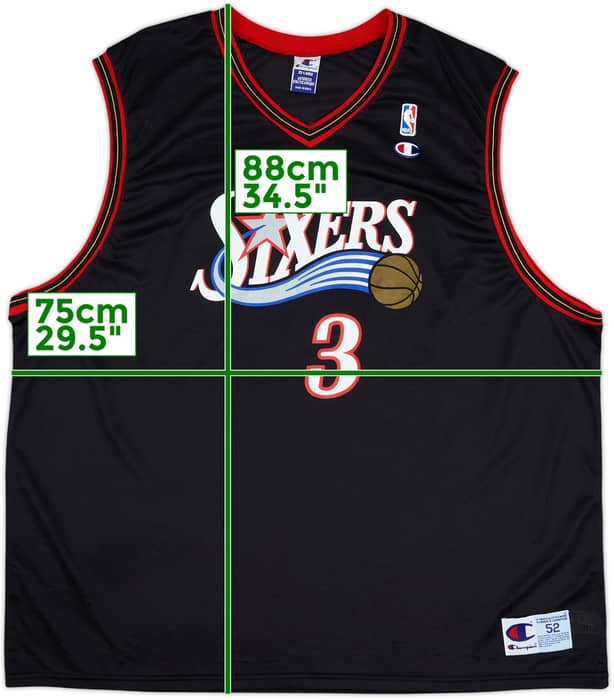 2000-02 Philadelphia 76ers Iverson #3 Champion Away Jersey - 9/10 - (XXL)