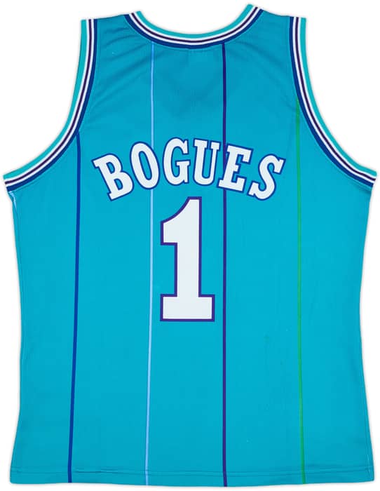 1990-97 Charlotte Hornets Bogues #1 Champion Away Jersey - 8/10 - (L)