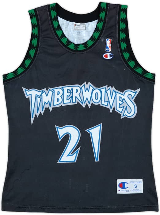 1997-07 Minnesota Timberwolves Garnett #21 Champion Alternate Jersey - 7/10 - (S)
